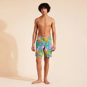 Lange Glowed Stars Stretch-Badeshorts für Herren