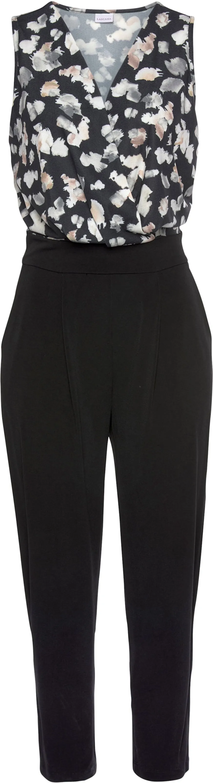 LASCANA Overall in schwarz-beige-bedruckt